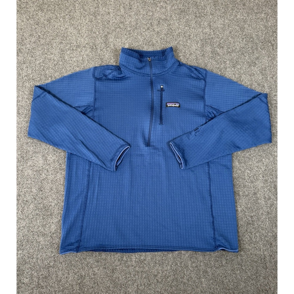 Patagonia R1 Regulator Pullover Mens M Black Polartec Power Grid 1/2 Zip Fleece